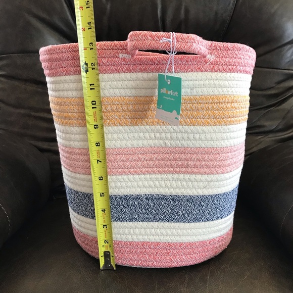 Pillowfort Multi Stripe Coiled Rope Storage Basket - Picture 6 of 11